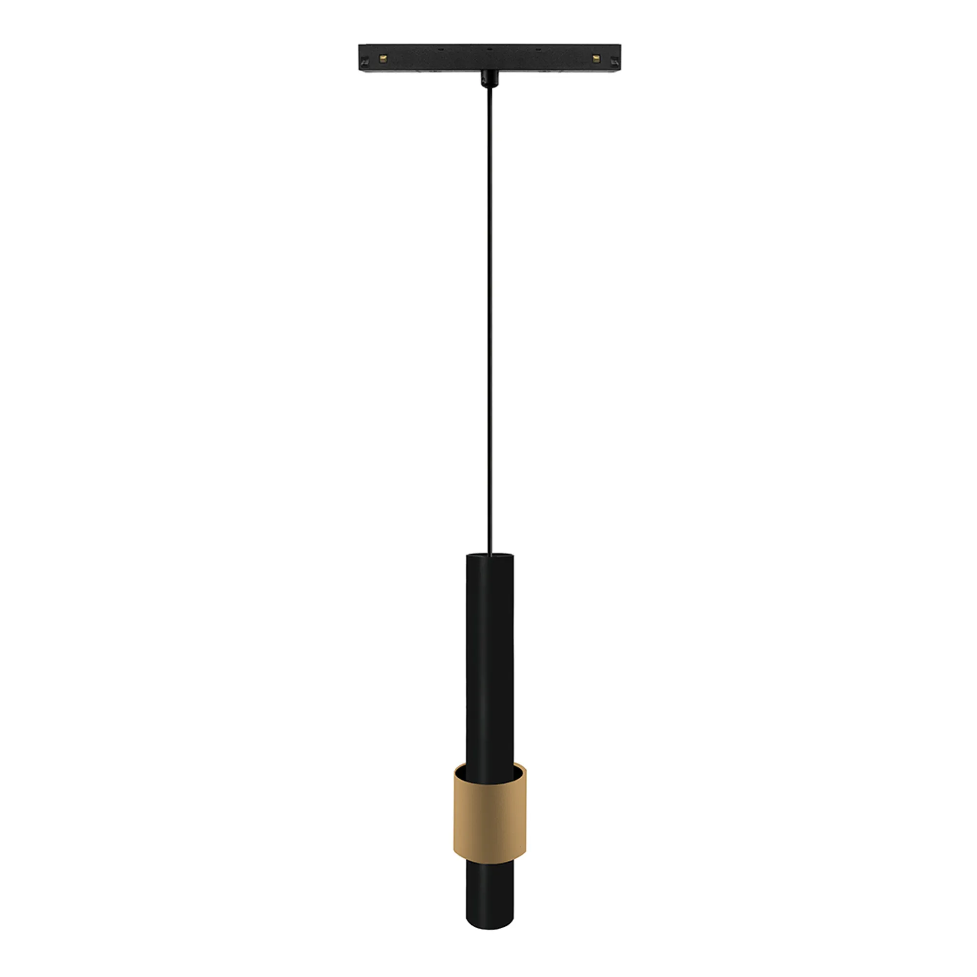 M8998  Magneto Triac Dimmable Pendant, 7W LED, 2700K, 550lm, Black/Gold, (SHORTER DROP MUST BE SPECIFIED AT TIME OF ORDER)